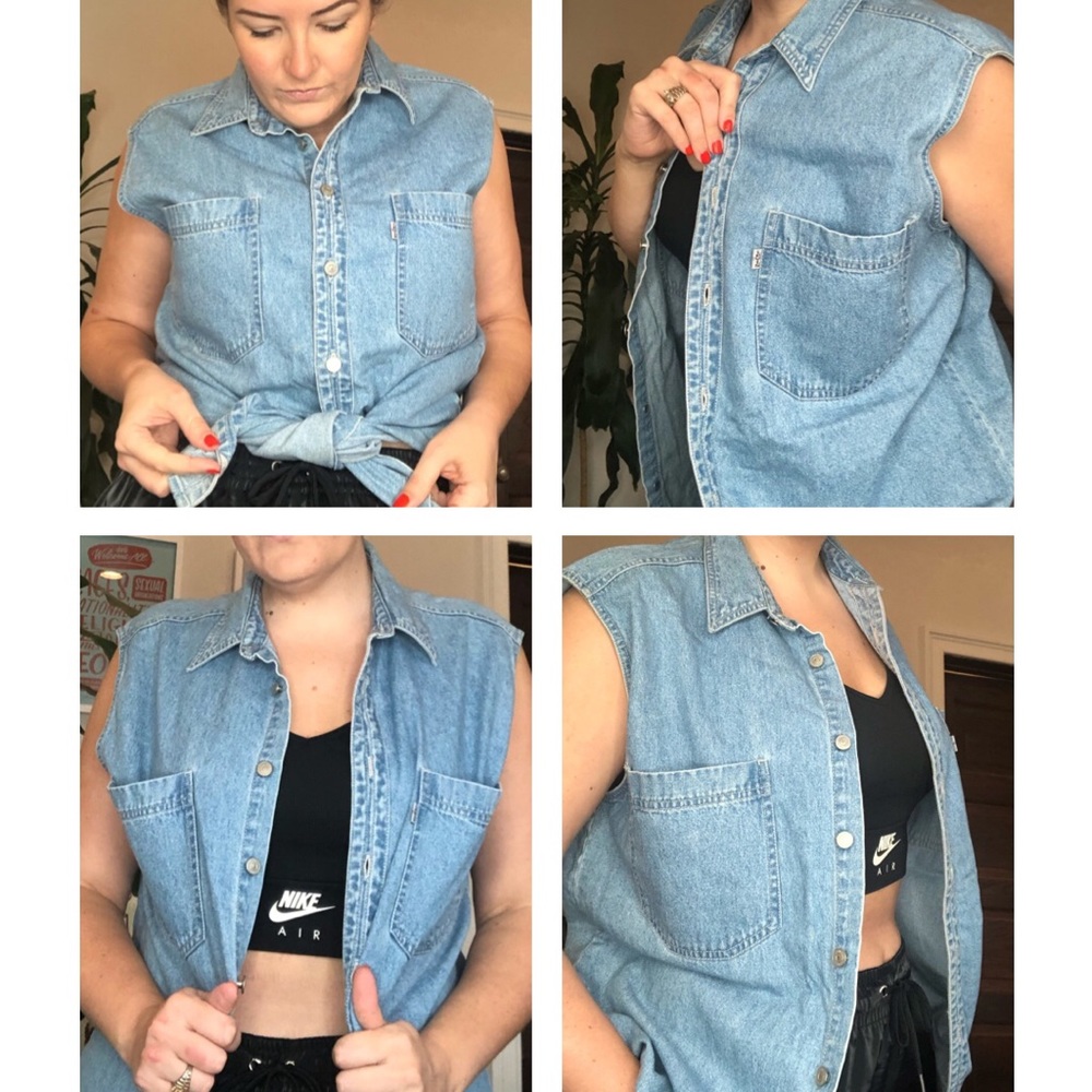 VNTG 90s Levi’s denim sleeveless buttonup MenS XL